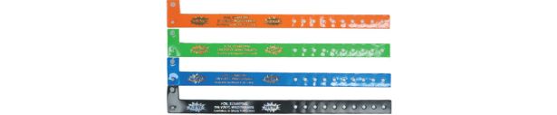 Custom Foil Stamped L Shape Vinyl Wristbands
