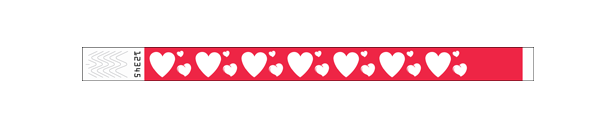3/4" Hearts Wristbands